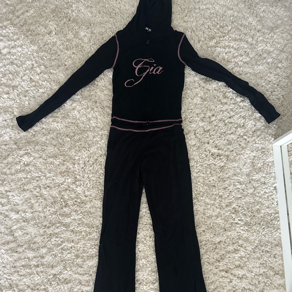 I am Gia Blare Hoodie and Track Pants black and pink